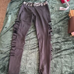 Girls Black Side-Ruched Active Leggings